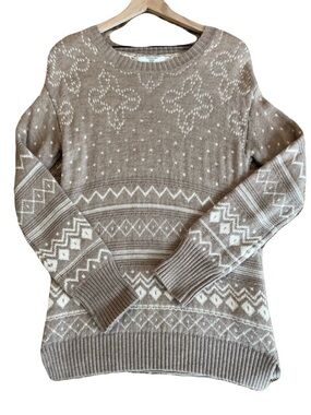 Thakoon Sweater Fair Isle Nordic Knit Après Ski Scandi Chalet Chic Neutral